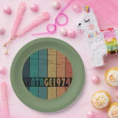 1974生まれ年のヴィンテージ誕生会 ペーパープレート (パーティー)