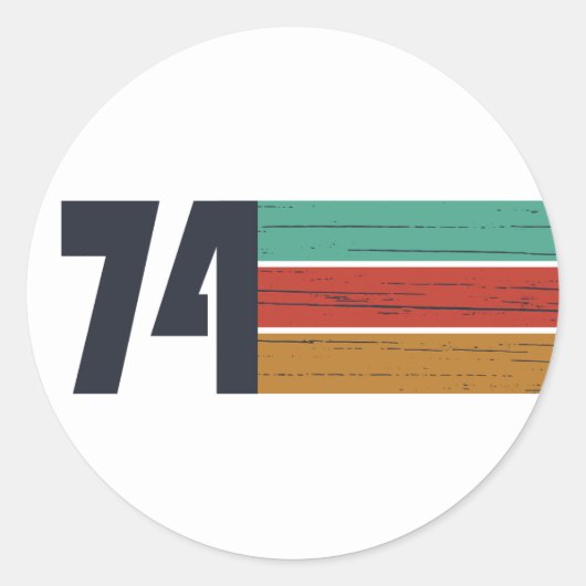 1974生まれ年のヴィンテージ誕生会 ラウンドシール (正面)