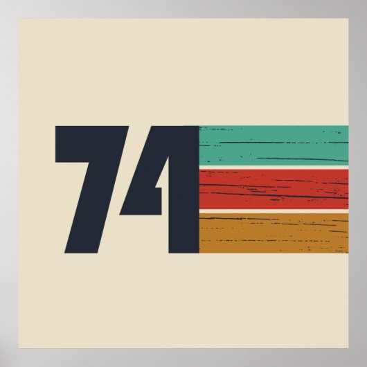 1974生まれ年のヴィンテージ誕生日ギフト ポスター (正面)