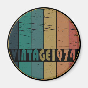 1974生まれ年のヴィンテージ誕生日ギフト マグネット