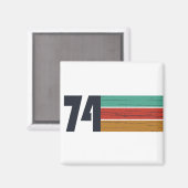 1974生まれ年のヴィンテージ誕生日ギフト マグネット (正面/裏面)