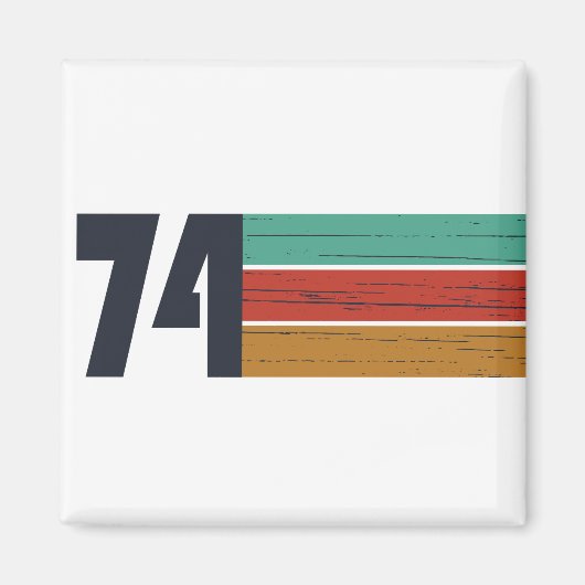 1974生まれ年のヴィンテージ誕生日ギフト マグネット (正面)