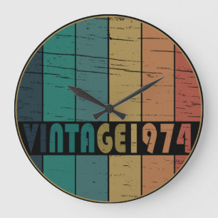 1974生まれ年のヴィンテージ誕生日ギフト ラージ壁時計