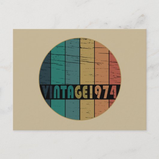 1974生まれ年のヴィンテージ シーズンポストカード (正面)