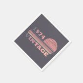 1974生まれ年のヴィンテージ スタンダードカクテルナプキン (角)