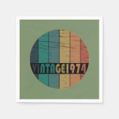 1974生まれ年のヴィンテージ スタンダードカクテルナプキン (正面)