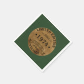 1974生まれ年のヴィンテージ スタンダードカクテルナプキン (角)