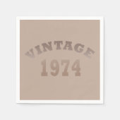 1974生まれ年のヴィンテージ スタンダードカクテルナプキン (正面)