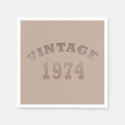 1974生まれ年のヴィンテージ スタンダードカクテルナプキン (正面)