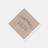 1974生まれ年のヴィンテージ スタンダードカクテルナプキン (角)