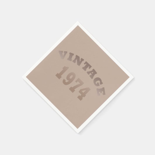 1974生まれ年のヴィンテージ スタンダードカクテルナプキン (角)