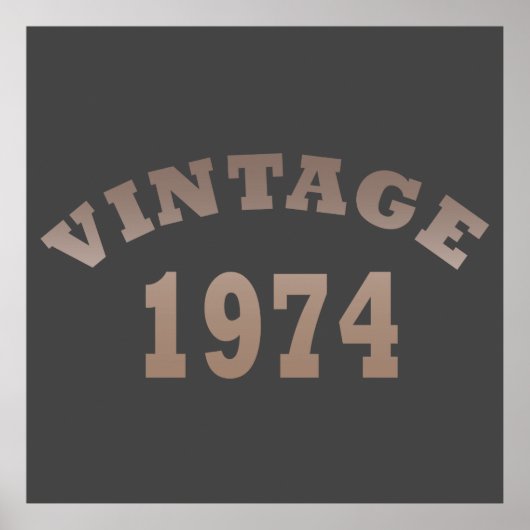 1974生まれ年のヴィンテージ ポスター (正面)