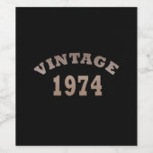 1974生まれ年のヴィンテージ ワインラベル (シングルラベル)