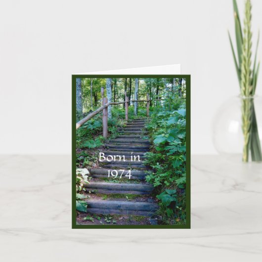 1974生まれ年の誕生日おもしろい事実 カード (正面)