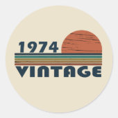 1974生まれ年ヴィンテージ50歳の誕生日パーティー ラウンドシール (正面)