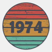 1974生まれ年ヴィンテージ50歳の誕生日パーティー ラウンドシール (正面)