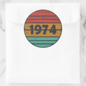 1974生まれ年ヴィンテージ50歳の誕生日パーティー ラウンドシール (バッグ)