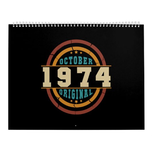 1974生まれ年10月元レトロ カレンダー (カバー)
