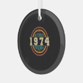1974生まれ年10月元レトロ ガラスオーナメント (正面左)