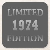 1974生まれ年50歳の誕生日パーティー スクエアペーパーコースター (正面)
