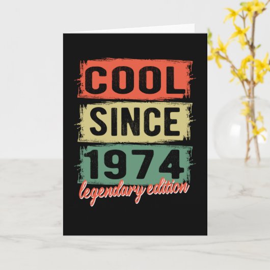 1974素晴らし年の誕生日贈与以来 カード (黄色い花)