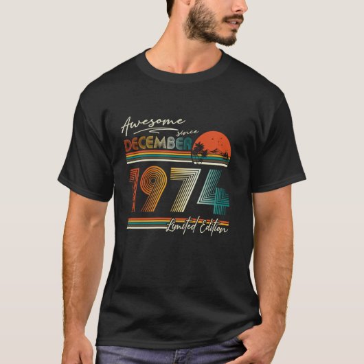 1974素晴らし年12月以来ヴィンテージレトロ50th Bir Tシャツ (正面)
