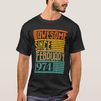 1974素晴らし年2月50歳から50歳 Tシャツ