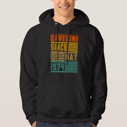 1974素晴らし年5月ヴィンテージ48人目の男女 パーカ (正面)