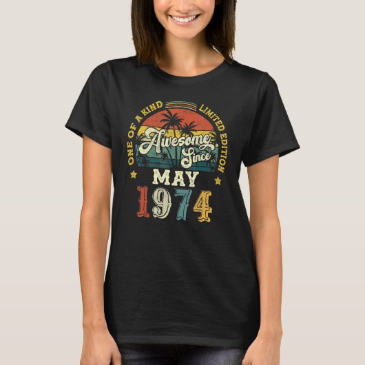 1974素晴らし年5月以来ヴィンテージ48誕生日 Tシャツ (正面)