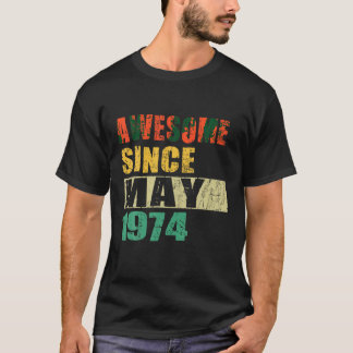 1974素晴らし年5月以来50歳50誕生日 Tシャツ
