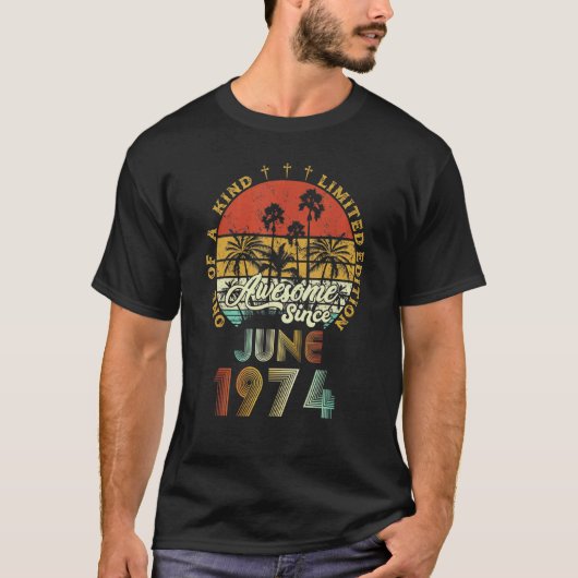 1974素晴らし年6月以来48歳48誕生日 Tシャツ (正面)
