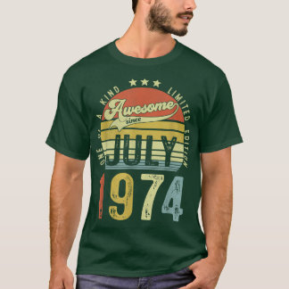 1974素晴らし年7月以来ヴィンテージ48誕生日 Tシャツ