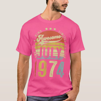 1974素晴らし年7月以来ヴィンテージ48誕生日 Tシャツ