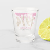 1974 ピンク グリッター ドリップ 50歳誕生日 ショットグラス (裏面)
