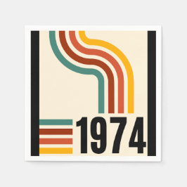 1974 レトロ ヴィンテージ ポスター 50歳の誕生日 スタンダードカクテルナプキン