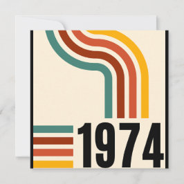 1974 レトロ ヴィンテージ ポスター 50歳の誕生日 招待状