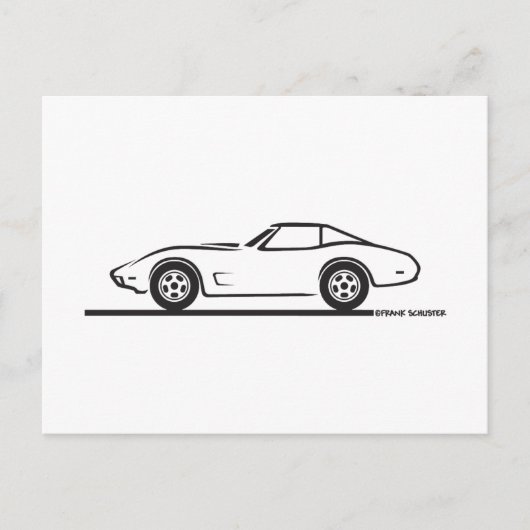 1974 1975 1976 1978シボレーコルベット懸命トップT ポストカード (正面)