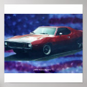 1974 AMC JAVELIN AMX ON CANVAS ポスター (正面)