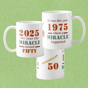 1975おもしろい年ヴィンテージ奇跡が起こった50誕生日 コーヒーマグカップ