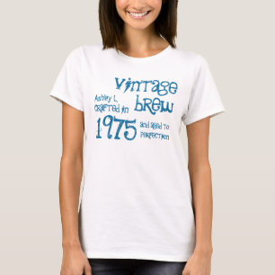 1975の誕生日年のヴィンテージの醸造物の名前をカスタムするのギフトC Tシャツ