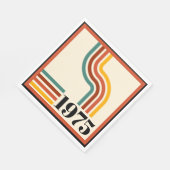 1975レトロストライプヴィンテージオレンジ スタンダードランチョンナプキン (角)