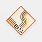 1975レトロストライプヴィンテージオレンジ スタンダードランチョンナプキン (角)