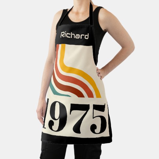 1975レトロストライプヴィンテージ50番目の誕生日ギフト エプロン (インサイチュ)