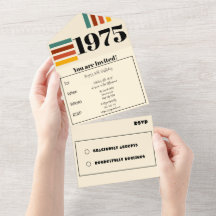 1975レトロヴィンテージポスター50誕生日ブラック