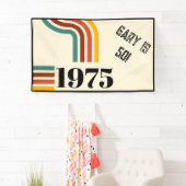 1975レトロヴィンテージポスター50誕生日ブラック 横断幕 (インサイチュ)