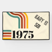 1975レトロヴィンテージポスター50誕生日ブラック 横断幕 (横)