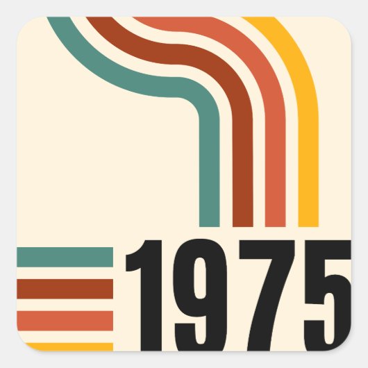 1975レトロヴィンテージポスター50誕生日 スクエアシール (正面)