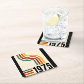 1975レトロヴィンテージポスター50誕生日 スクエアペーパーコースター (インサイチュ)