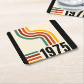 1975レトロヴィンテージポスター50誕生日 スクエアペーパーコースター (アングル)