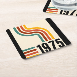 1975レトロヴィンテージポスター50誕生日 スクエアペーパーコースター